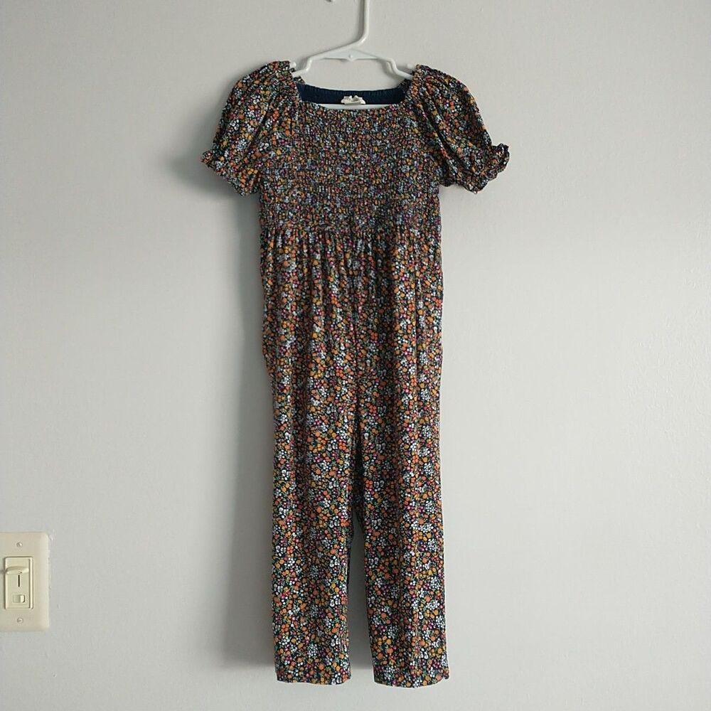 J Crew Crewcuts Romper Overall Girls 3 Ditsy Floral Smoked Puff Sleeve Cottageco